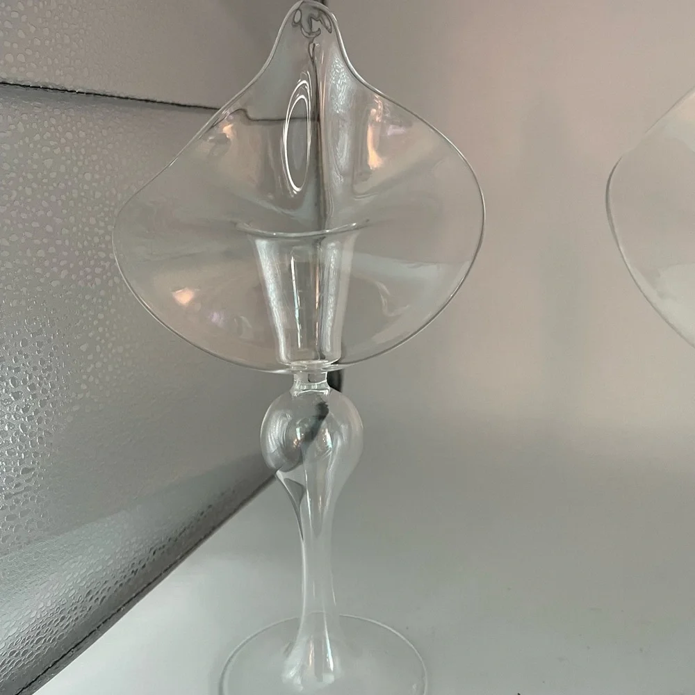 Candlestick holders 2 in set Tulip design